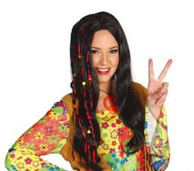 PERUKA HIPISKA CZARNA