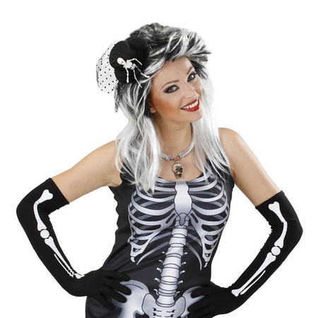 MINI KAPELUSZ HALLOWEEN WIEDŹMA SZKIELET