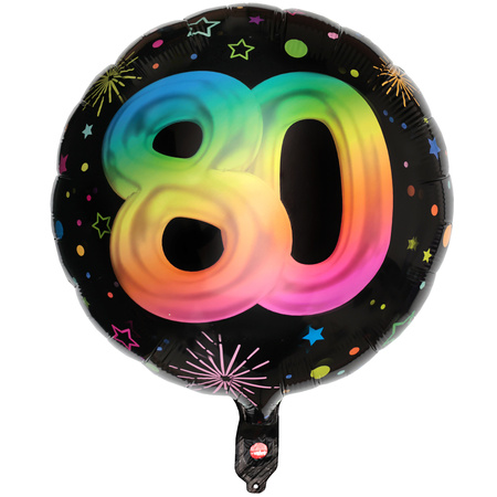 BALON FOLIOWY FIESTA 80 URODZINY 45 CM 1 SZT