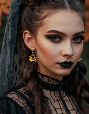 KOLCZYKI CZARNE DYNIE 