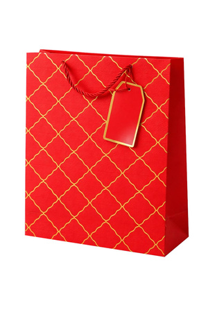 TORBA PREZENTOWA CZERWONA TEKSTURA SKÓRY 32 X 26 X 12 CM