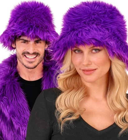 CZAPKA PLUSZOWA FIOLETOWA