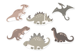 DEKORACJA DWUSTRONNA DINOZAURY 12 SZT.