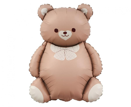 BALON FOLIOWY MIŚ Z KOKARDKĄ 65 X 47 CM