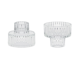 ŚWIECZNIK SZKLANY Z RANTEM 6,5 X 5,5 CM 4 SZT