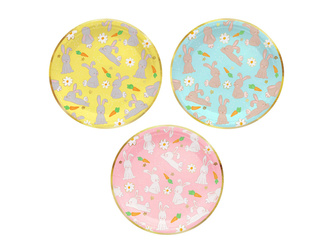 TALERZYKI PAPIEROWE ZAJĄCZKI 18 CM 6 SZT. WIELKANOC