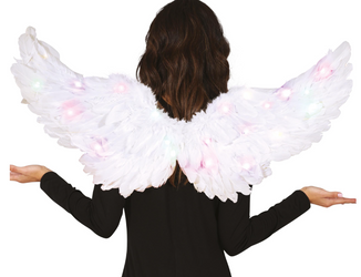 SKRZYDŁA LED BIAŁE ANIOŁEK 80 X 40 CM