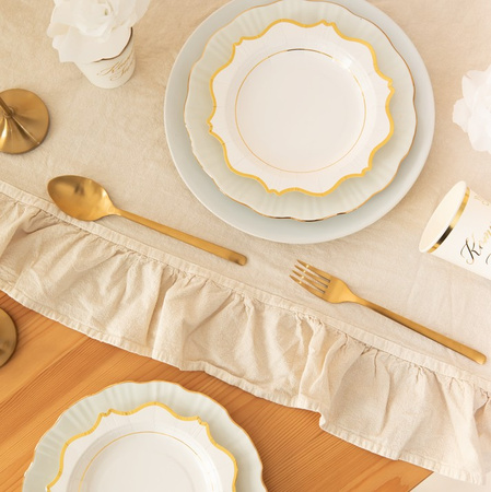 TALERZYKI PAPIEROWE BIAŁO-ZŁOTE 7 CALI 6 SZT.