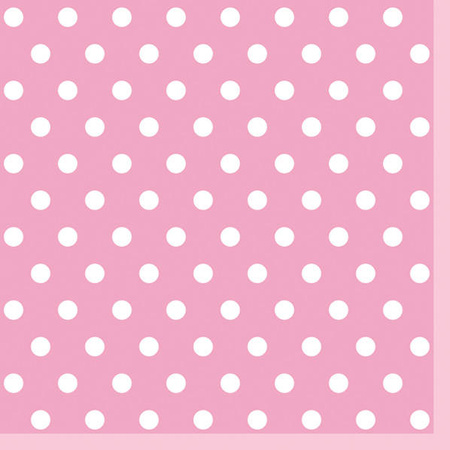 SERWETKI RÓŻOWE W KROPKI 33 X 33 CM