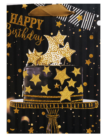 TORBA PREZENTOWA CZARNA TORT 23 X 18 X 10 CM 