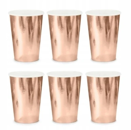 KUBECZKI PAPIEROWE ROSE GOLD 350 ML 6 SZT