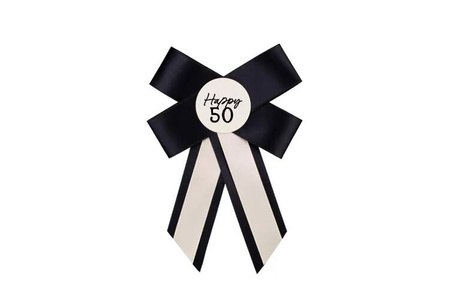 KOTYLION NA 50 URODZINY KREMOWO CZARNY 11 X 17 CM