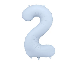 BALON FOLIOWY 2 CYFRA 86 CM MGLISTY NIEBIESKI