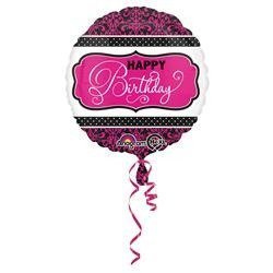 BALON FOLIOWY HAPPY BIRTHDAY RÓŻOWY 43 CM