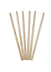 ŚWIECZKI ZŁOTE EKO BROKAT 6 SZT