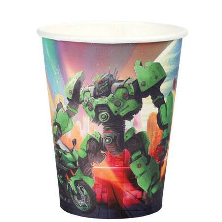 KUBECZKI PAPIEROWE AUTOBOT ROBOT MECH 270 ML 10 SZT.