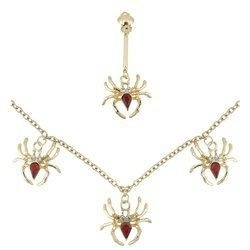 ZESTAW BIŻUTERII PAJĄKI ZŁOTY