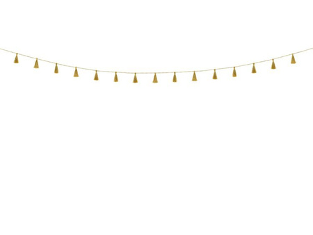 GIRLANDA MATERIAŁOWA ZŁOTE FRĘDZLE