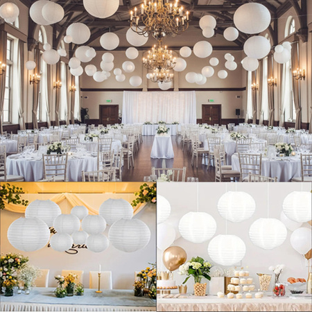 LAMPION PAPIEROWY BIAŁY 45 CM