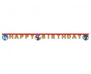BANER PAPIEROWY SONIC HAPPY BIRTHDAY 2M