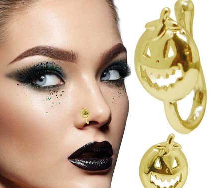 SZTUCZNY KOLCZYK NA NOS ZŁOTA DYNIA