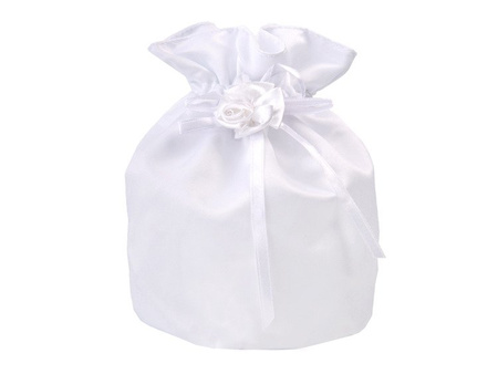 Woreczek satynowy na grosiki, biały (1 karton / 20 szt.)