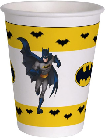 KUBECZKI PAPIEROWE BATMAN 255 ML 8 SZT
