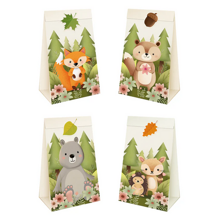 TOREBKI NA CUKIERKI LEŚNI PRZYJACIELE 4 SZT.