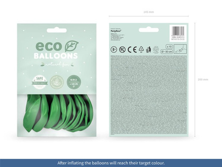 BALONY ECO 30CM PASTEL ZIELONA TRAWA, 10 SZT.