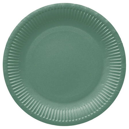 TALERZYKI PAPIEROWE CIEMNA ZIELEŃ 23 CM 8 SZT