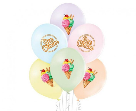 Balony lateksowe D11 Ice Cream, 6 szt. 30 cm lody
