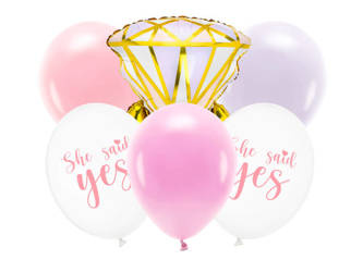 ZESTAW BALONÓW PIERŚCIONEK 6 SZT.