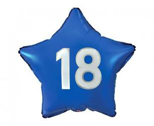 BALON FOLIOWY 18 GWIAZDA NIEBIESKA 44 CM
