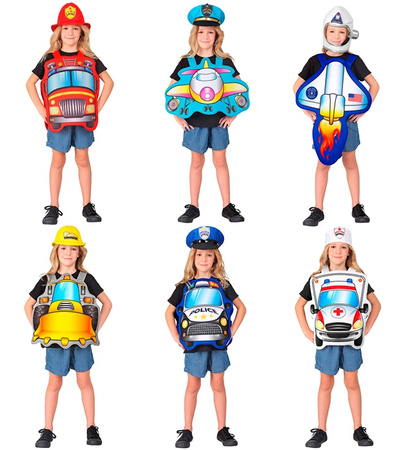 ASSORTIMENTO PROFESSIONI (costume, cappello) - 2 pezzi cad di 6 modelli
