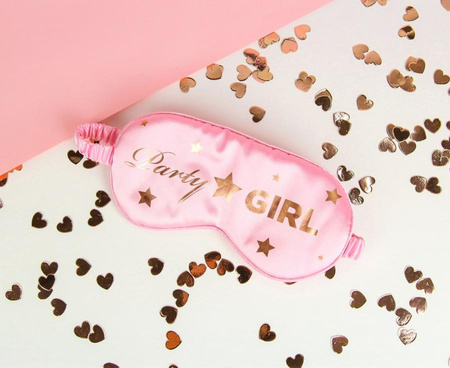 Opaska na oczy do spania Party Girl różowo-złota