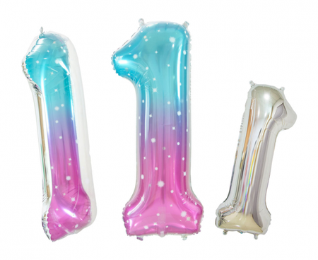 BALON FOLIOWY CYFRA 1 KOSMOS 78 CM