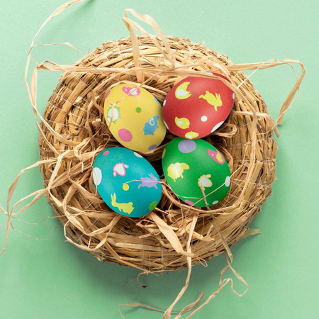 ZESTAW DO PISANEK BARWNIKI Z NAKLEJKAMI WIELKANOC