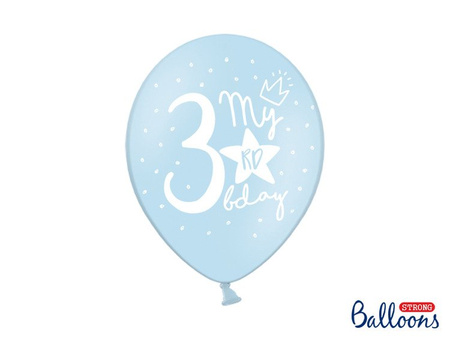 Balony 30cm, My 3rd bday, mix (1 op. / 50 szt.)