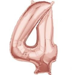BALON FOLIOWY CYFRA 4 JASNY RÓŻ 66 CM