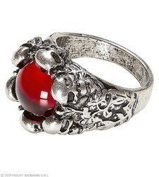 PIERŚCIONEK CZASZKI Z KAMIENIEM