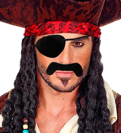 ZESTAW OPASKA NA OKO I WĄSY PIRATA