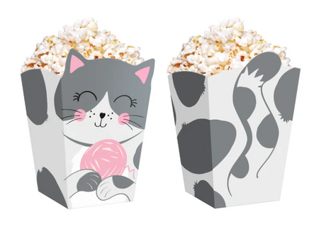 PUDEŁKA NA POPCORN KOTKI 6 SZT