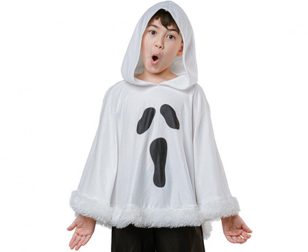 Ponczo dla dzieci z kapturem Duszek, duch halloween rozmiar uniwersalny