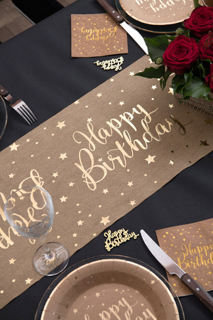 BIEŻNIK BAWEŁNIANY URODZINY GWIAZDKI KRAFT 28X300 CM