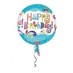 BALON FOLIOWY KULA HAPPY BIRTHDAY BŁYSK