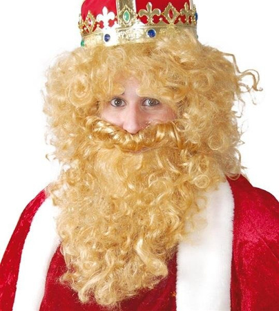 PERUKA KRÓLA Z BRODĄ