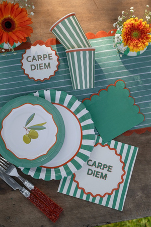 SERWETKI KOKTAJLOWE DOLCE VITA ZIELONE 25 CM 12 SZT 