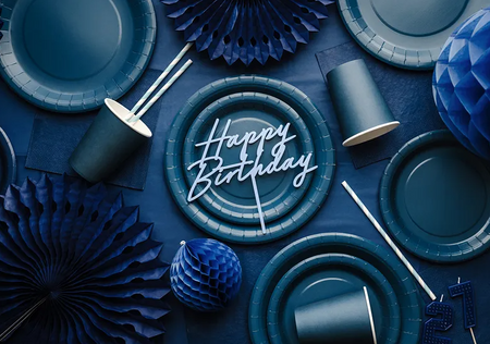 TALERZYKI PAPIEROWE GRANATOWY 23 CM 6 SZT