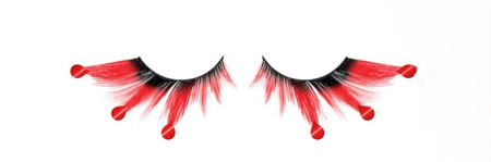 SZTUCZNE RZĘSY CZERWONE Z KROPLAMI KRWI