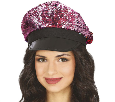 FUXIA SEQUIN CAP